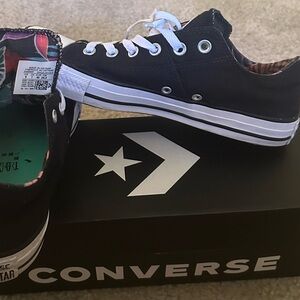 Converse Black Floral Low-Tops